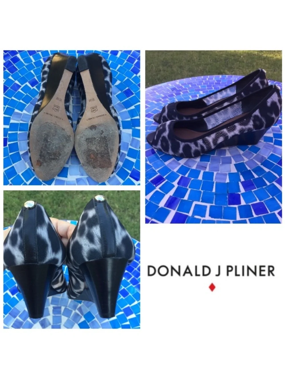 FABULOUS Donald J Pliner Molly print stretch wedge